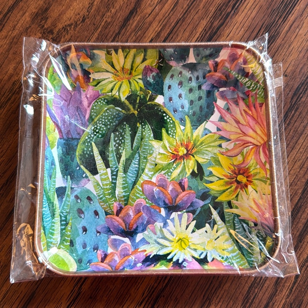 Studio Oh! Succulent Garden Trinket Tray - Metal, New